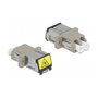 DeLOCK Acoplador de Fibra Óptica LC Duplex con Protección Láser Multimodo Beige