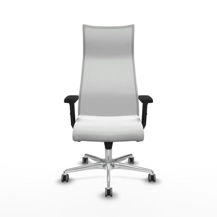PIQUERAS Y CRESPO Sillón Albacete con Mecanismo Sincro, Tela Blanca y Base de Aluminio