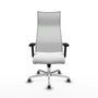 PIQUERAS Y CRESPO Sillón Albacete con Mecanismo Sincro, Tela Blanca y Base de Aluminio