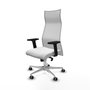PIQUERAS Y CRESPO Sillón Albacete con Mecanismo Sincro, Tela Blanca y Base de Aluminio