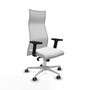 PIQUERAS Y CRESPO Sillón Albacete con Mecanismo Sincro, Tela Blanca y Base de Aluminio