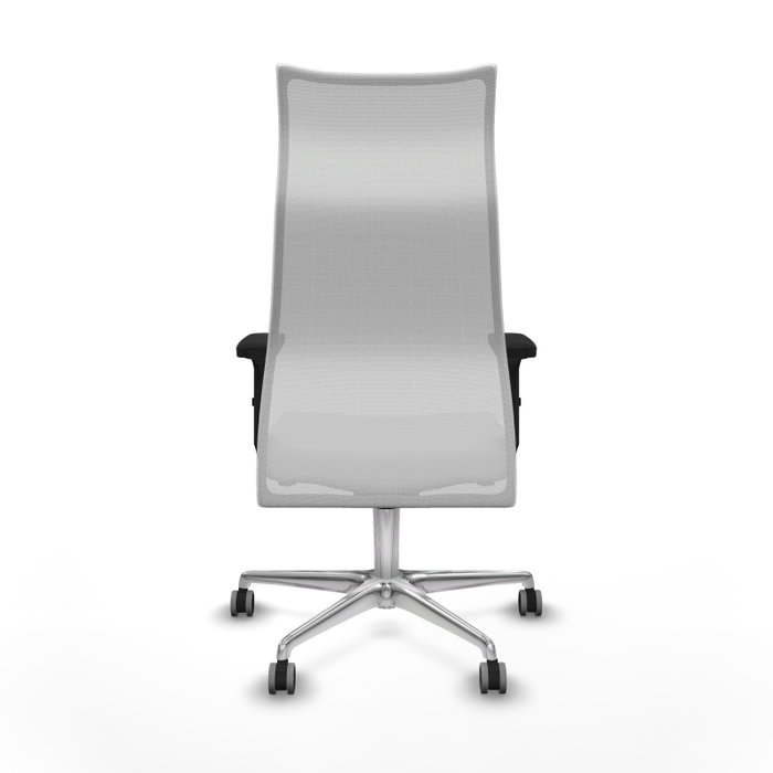 PIQUERAS Y CRESPO Sillón Albacete con Mecanismo Sincro, Tela Blanca y Base de Aluminio