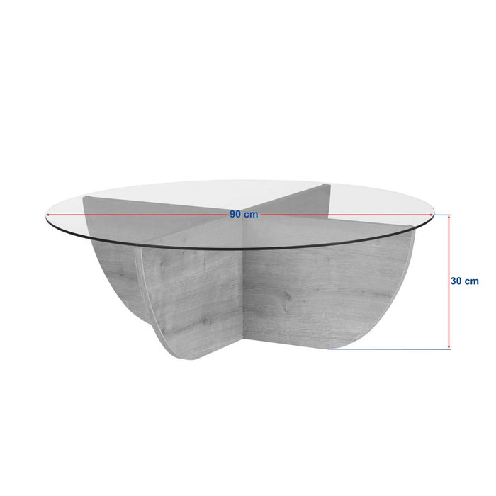 Hanah Home Mesa de Café Negro Madera con Vidrio Templado - 90x90x30 cm Hanah Home Mesa de Café Negro Madera con Vidrio Templado - 90x90x30 cm