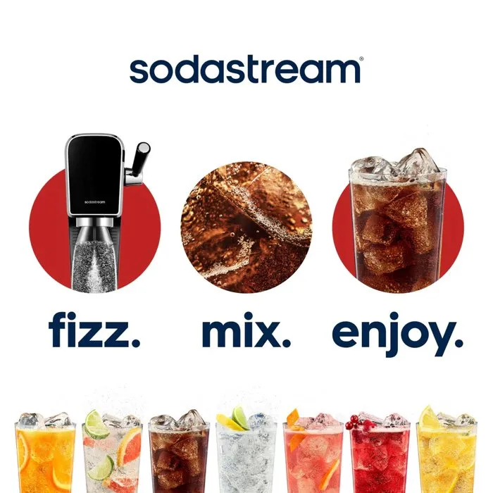 Sodastream Máquina para hacer agua con gas y refrescos ART Marble - 1 Botella de 1 L apta lavavajillas + 1 Recarga de gas 60 L
