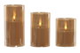 DKD Home Decor Vela Led Glam Dorado 7.5 x 15 x 22 cm Set de 3