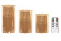 DKD Home Decor Vela Led Glam Dorado 7.5 x 15 x 22 cm Set de 3
