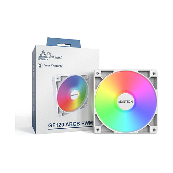 Montech GF120 PWM ARGB Lüfter - 120mm, blanco