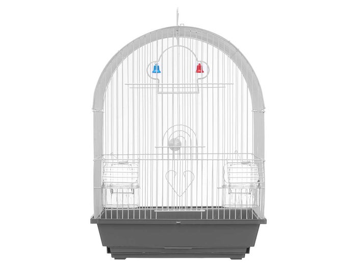 Mascow Jaula Redondeada Metal Blanca Gris 36.5x45x27.5 cm (Set de 6)