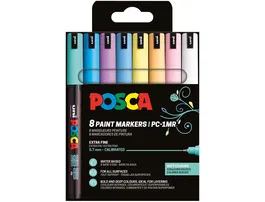 Posca Rotulador Pintura Punta Extrafina 0.7mm 8 Colores Pastel