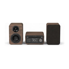PURE Classic Stereo Mini - Microcadena de Música Doméstica con DAB+/FM, Bluetooth, CD, USB - Marrón/Nuez