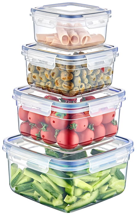 Dem Set 3 Fiambreras Herméticas con Capacidades de 500ml, 900ml y 1500ml (6 Unidades)