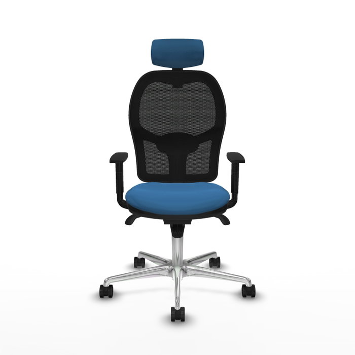 PIQUERAS Y CRESPO Silla de oficina Jorquera con mecanismo Sincro, Azul claro y Negro