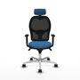 PIQUERAS Y CRESPO Silla de oficina Jorquera con mecanismo Sincro, Azul claro y Negro