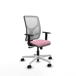 PIQUERAS Y CRESPO Silla de oficina Motilla Rosa y Blanco