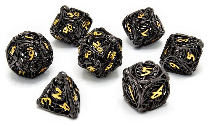 Glassstaff CritStones Hollow Metal Pack de Dados Soulreaper Gold (7) Glassstaff CritStones Hollow Metal Pack de Dados Soulreaper Gold (7)