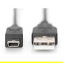 Digitus Cable de Conexión USB 2.0 A - Mini-B, 3 m, Macho/Macho, Negro