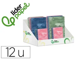 Liderpapel Agenda Escolar 2026-2027 Military, Espiral, Bilingüe, Surtido 12 Unidades A5 y A6 (Semana Vista y Día Página), Papel FSC 80g