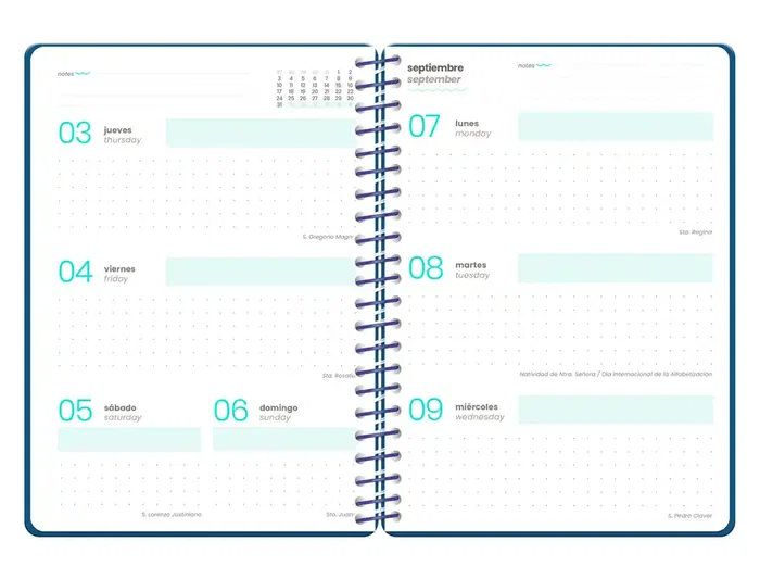Liderpapel Agenda Escolar 2026-2027 Military, Espiral, Bilingüe, Surtido 12 Unidades A5 y A6 (Semana Vista y Día Página), Papel FSC 80g