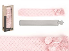 Giftdecor Bolsa Agua Larga 2L con Funda de Pelo Rosa, 75 x 14 x 4 cm (Set de 6)
