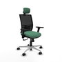 PIQUERAS Y CRESPO Silla de oficina Yunquera con mecanismo Sincro, Verde esmeralda y Negro