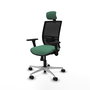 PIQUERAS Y CRESPO Silla de oficina Yunquera con mecanismo Sincro, Verde esmeralda y Negro