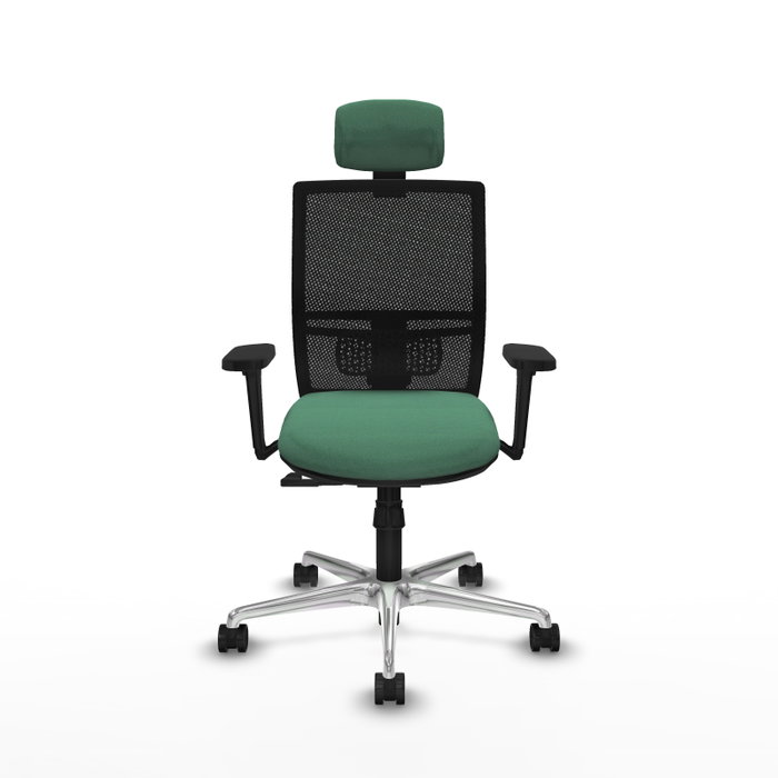 PIQUERAS Y CRESPO Silla de oficina Yunquera con mecanismo Sincro, Verde esmeralda y Negro