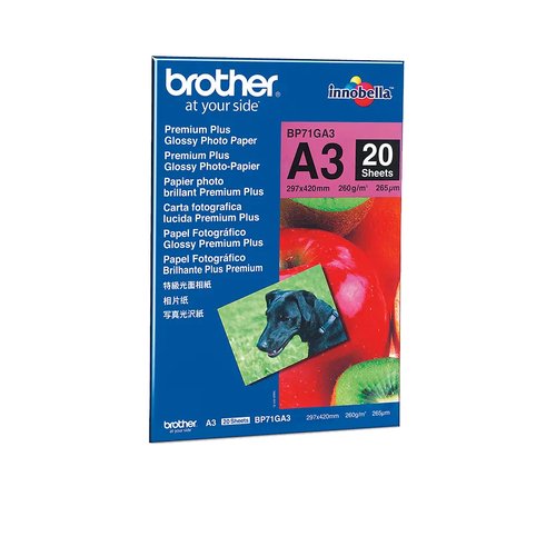 Brother Papel Fotográfico Premium Plus Glossy A3 260g/m² 20 Hojas