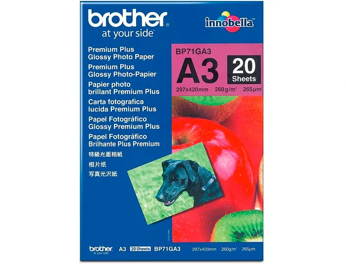 Brother Papel Fotográfico Premium Plus Glossy A3 260g/m² 20 Hojas