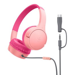 Belkin SoundForm Mini Auriculares sobre la oreja para niños, Rosa
