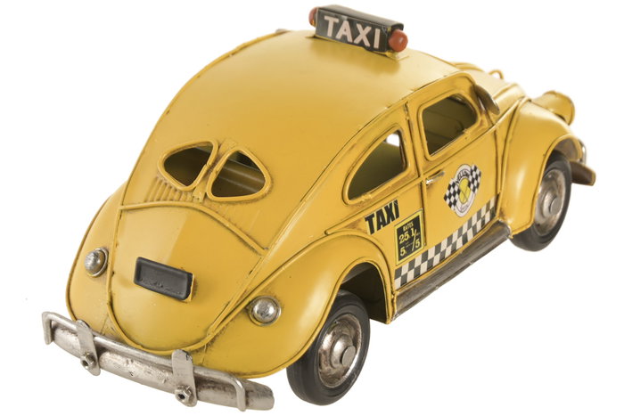 DKD Home Decor Vehículo de Decoración Metal Taxi Amarillo