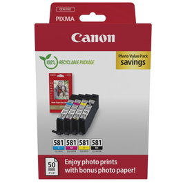 Canon CLI-581 Multipack de Cartuchos de Tinta (BK/C/M/Y) 2106C006