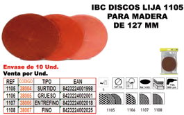 IBC FINSTOCK 1-105 5 Discos de Lija 127mm para Madera Surtidos