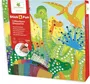 Sycomore Pinturas de Dinosaurios Stick'N Fun - Kit de Mosaico con 1500+ Espumas y Joyas, 5 Soportes para Colgar