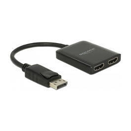 DeLOCK Divisor DisplayPort 1.4 a 2 HDMI MST | Splitter 1x DP a 2x HDMI | Resolución 4K 3840x2160 | HDCP 1.4/2.2 | Con Cable 0.2m