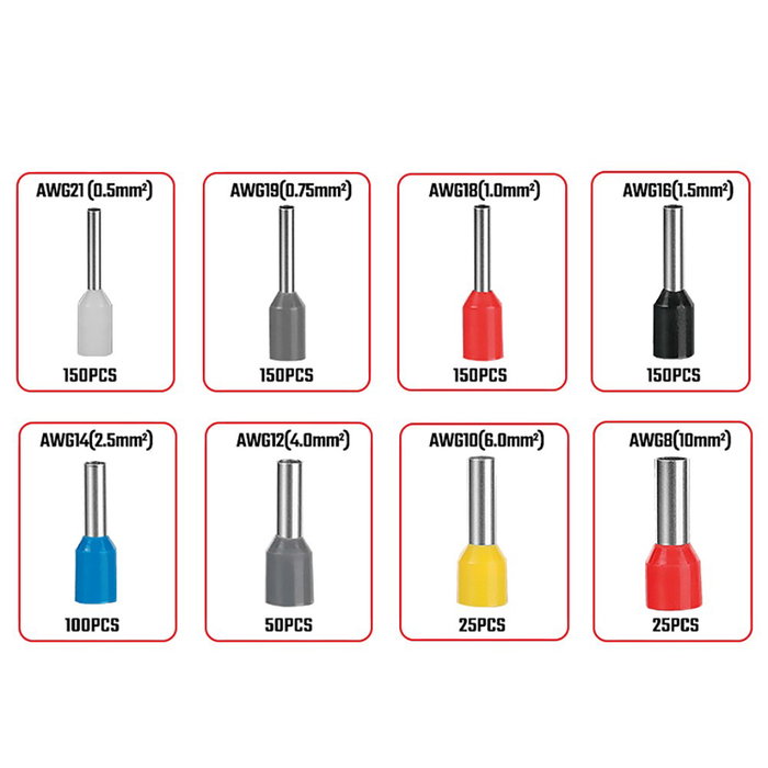 Workpro Juego de 800 Punteras para Cables
