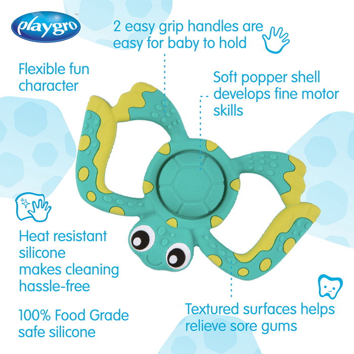 Playgro Mordedor Pop and Chew Tortuga Explosiva - Silicona Alivio Dentición +3 Meses Playgro Mordedor Pop and Chew Tortuga Explosiva - Silicona Alivio Dentición +3 Meses