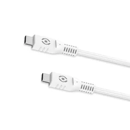 Celly USBCUSBCWH Cable USB Tipo C a Tipo C 1 Metro Blanco - USB PD hasta 60W para Carga y Datos