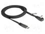 DeLOCK Cable USB 2.0 Tipo-C a Tipo-C Plano Angulado 60 W 1 m Negro