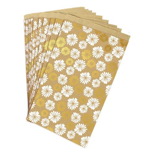 CLAIREFONTAINE Bolsa de regalo de papel kraft decorado con flores, 24x35x6cm, Pack de 50 unidades CLAIREFONTAINE Bolsa de regalo de papel kraft decorado con flores, 24x35x6cm, Pack de 50 unidades