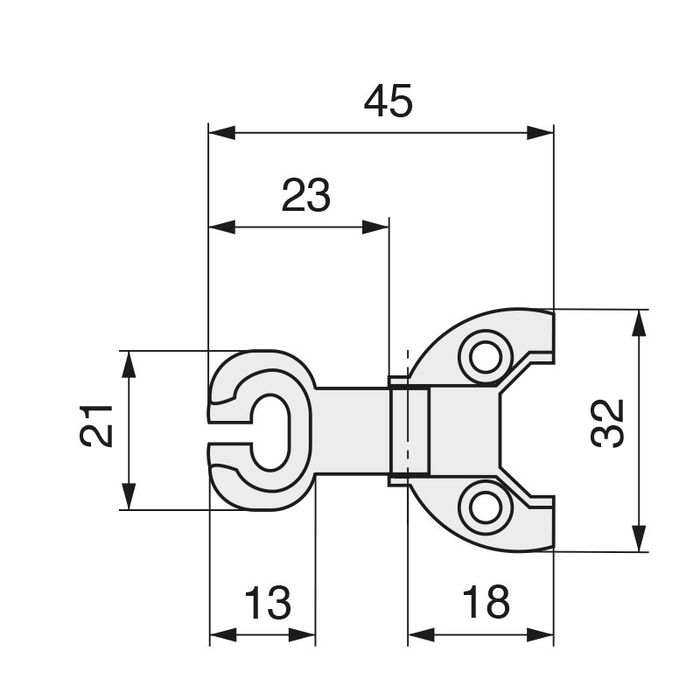 HERRAJES ALK Bisagra de Estilo Latonado Zamak 45mm HERRAJES ALK Bisagra de Estilo Latonado Zamak 45mm