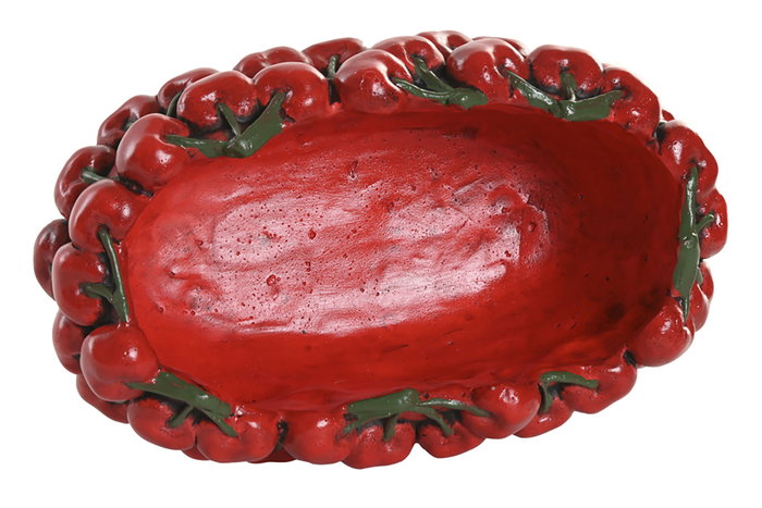 DKD Home Decor Centro de Mesa de Cemento con Cerezas Rojas
