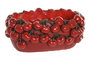 DKD Home Decor Centro de Mesa de Cemento con Cerezas Rojas