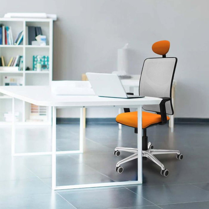 PIQUERAS Y CRESPO Silla de oficina Motilla con mecanismo Sincro, Azul y Gris