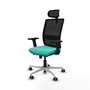 PIQUERAS Y CRESPO Silla de oficina Haches Turquesa y Negro