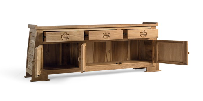 GINER Y COLOMER Mueble TV de madera maciza de teca 170 cm