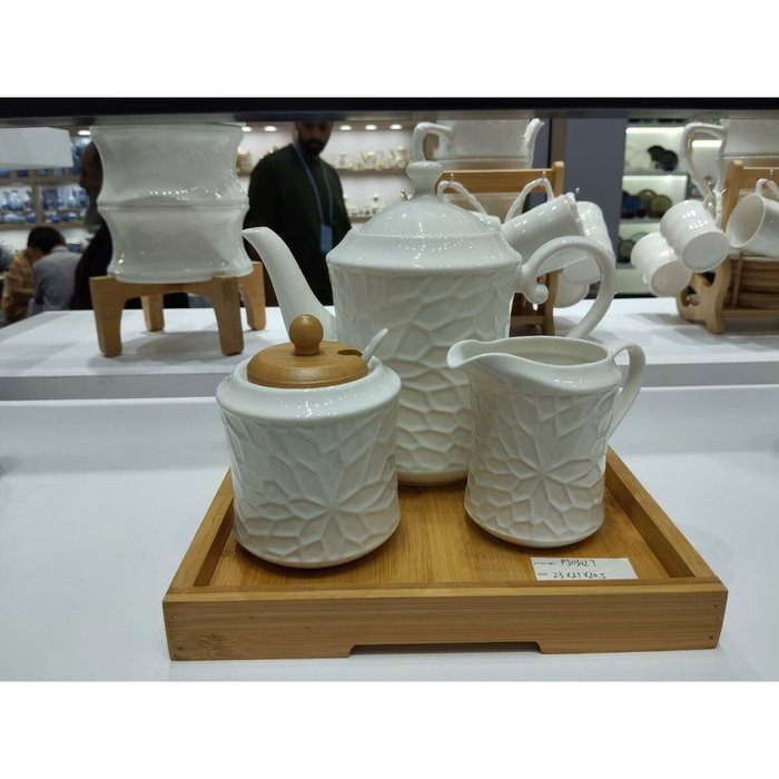 DKD Home Decor Set de 2 Azucareros de Porcelana y Bambú PENGJIA FLOWER 2025 DKD Home Decor Set de 2 Azucareros de Porcelana y Bambú PENGJIA FLOWER 2025