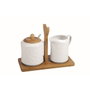 DKD Home Decor Set de 2 Azucareros de Porcelana y Bambú PENGJIA FLOWER 2025