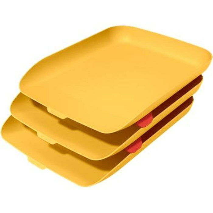 LEITZ Set de 3 Bandejas de Sobremesa Cosy Amarillo