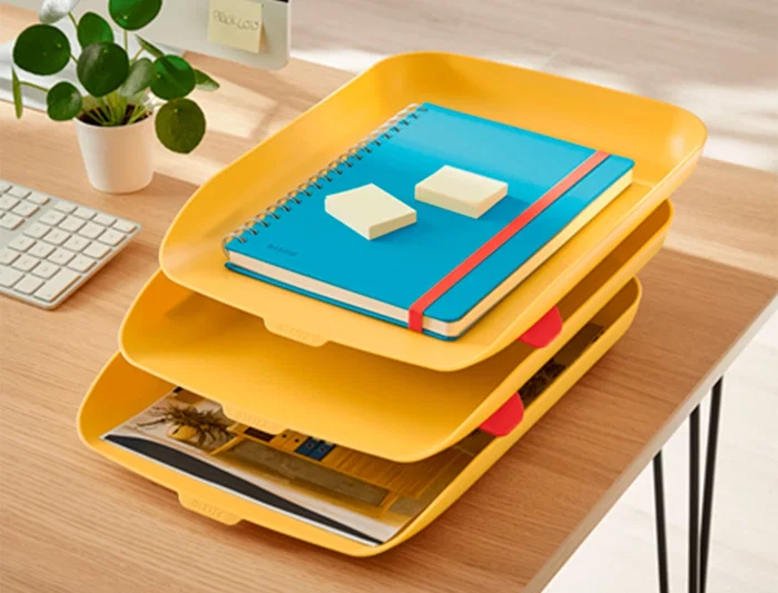 LEITZ Set de 3 Bandejas de Sobremesa Cosy Amarillo