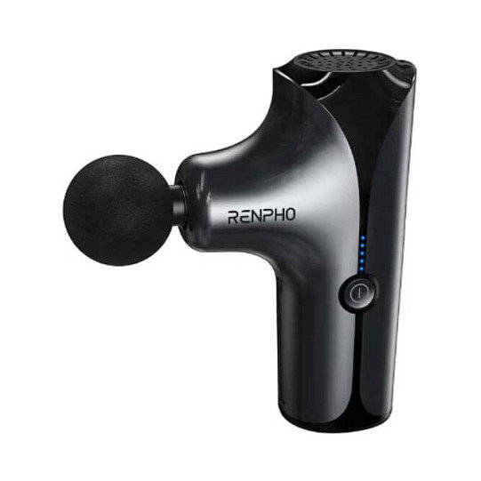 Renpho Mini Pistola de Masaje con 4 Cabezales y 5 Velocidades, Negro